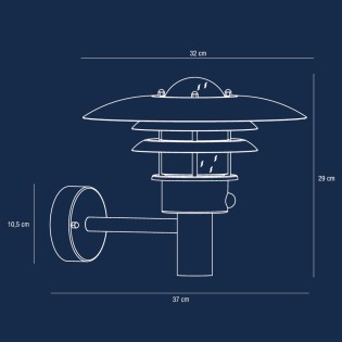 Aplique de exterior con sensor Lonstrup Galvanizado