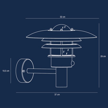 Aplique de exterior con sensor Lonstrup Galvanizado