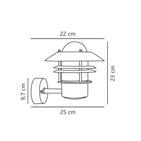 Aplique de exterior galvanizado Blokhus Up