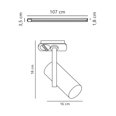Kit Carril Nordlux Link 1M. + 3 Focos Jerome
