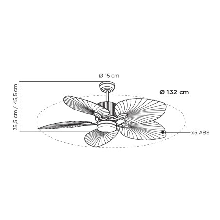Ventilador de techo LED Palmar CCT Dim (20W)