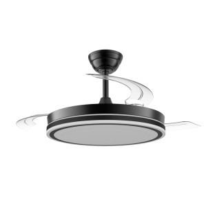 Ventilador LED aspas retráctiles Night Eco Negro CCT Dim (48W)
