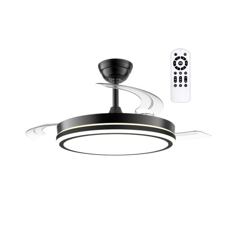 Ventilador LED aspas retráctiles Night Evo M Negro CCT Dim (60W)