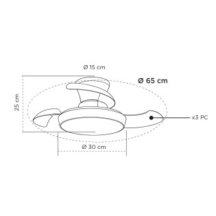 Ventilador LED aspas retráctiles Creta CCT Dim (34W)