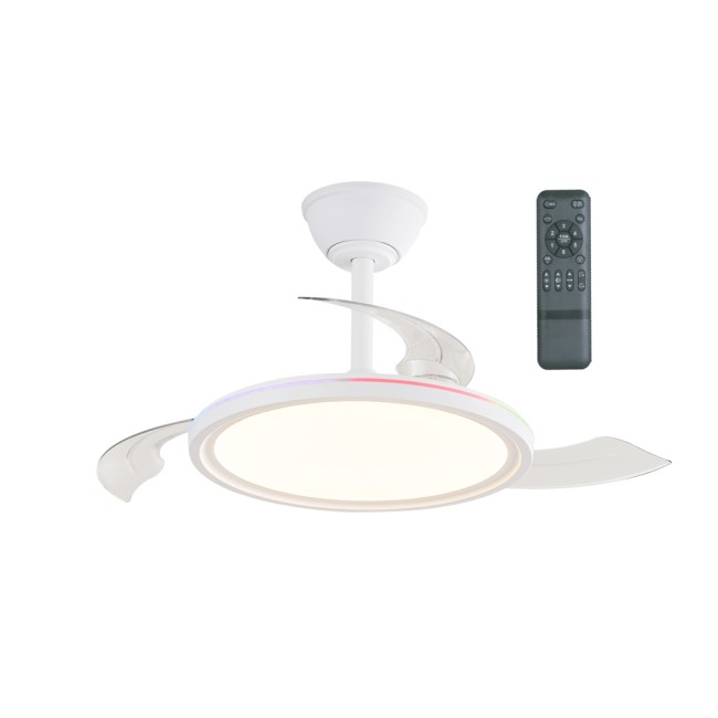 Ventilador LED aspas retráctiles Rexus RGB CCT Dim (24+7W)