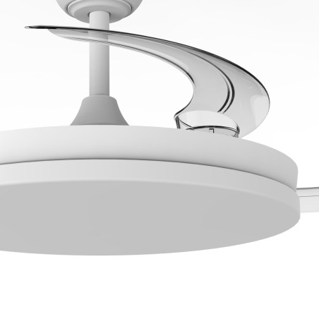 Ventilador LED aspas retráctiles Milky Eco CCT Dim (48W)