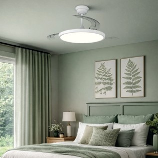 Ventilador LED aspas retráctiles Cookie CCT Dim (60W)