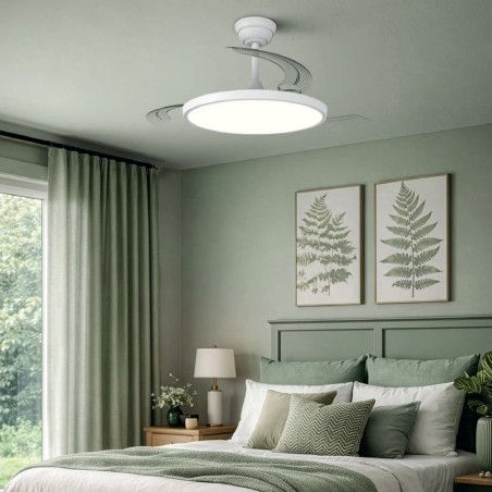Ventilador LED aspas retráctiles Cookie CCT Dim (60W)