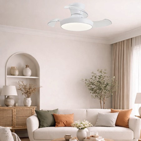 Ventilador LED aspas retráctiles Creta CCT Dim (34W)