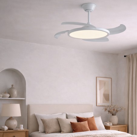 Ventilador LED con aspas retráctiles Key CCT Dim (43W)