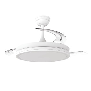 Ventilador LED aspas retráctiles Night Eco Blanco CCT Dim (48W)