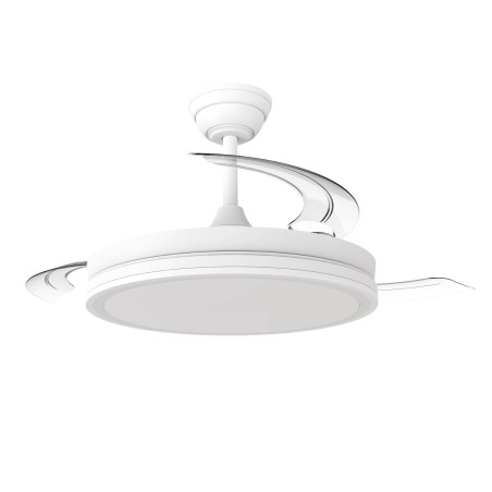 Ventilador LED aspas retráctiles Night Eco Blanco CCT Dim (48W)