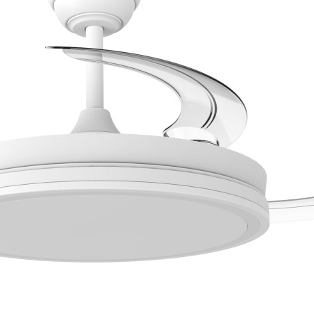 Ventilador LED aspas retráctiles Night Eco Blanco CCT Dim (48W)