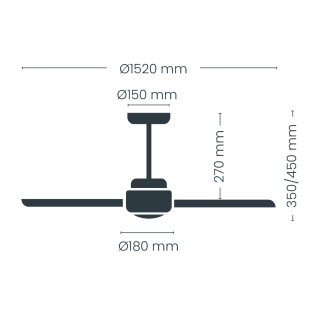 Ventilador de techo LED Nine Big CCT Dim (18W)