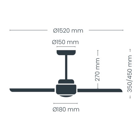 Ventilador de techo LED Nine Big CCT Dim (18W)