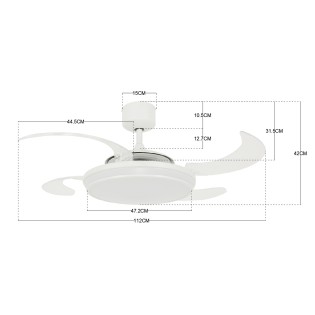 Ventilador LED con aspas retráctiles Evo1 CCT Dim (40W)
