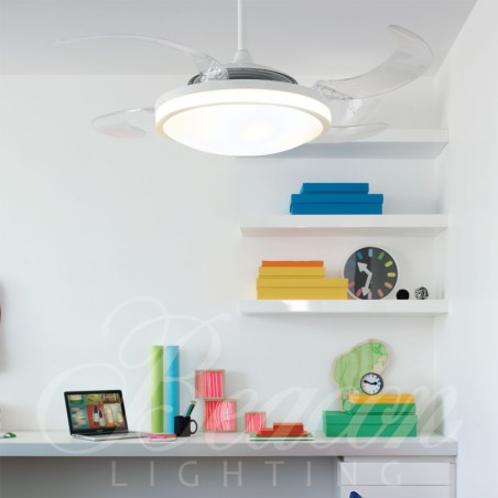 Ventilador LED con aspas retráctiles Evo1 CCT Dim (40W)