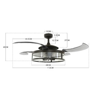 Ventilador de techo aspas retráctiles con luz Classic (3 luces)