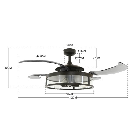 Ventilador de techo aspas retráctiles con luz Classic (3 luces)