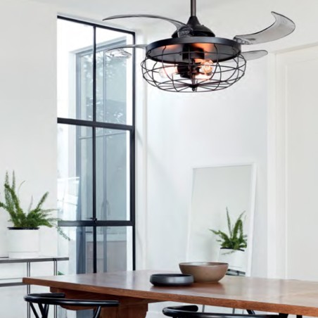 Ventilador de techo aspas retráctiles con luz Industri (3 luces)