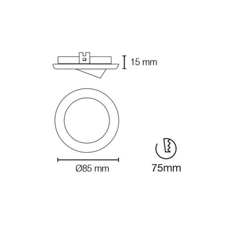 Zar - Foco empotrable fijo, color cromo