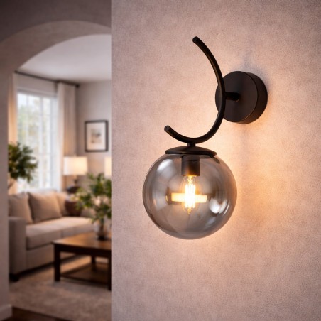 Aplique de pared Barino Grafito