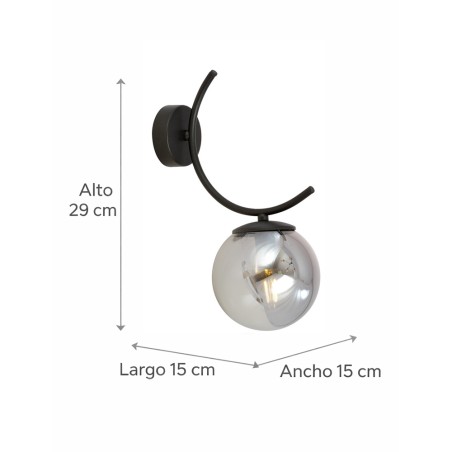 Aplique de pared Barino Grafito