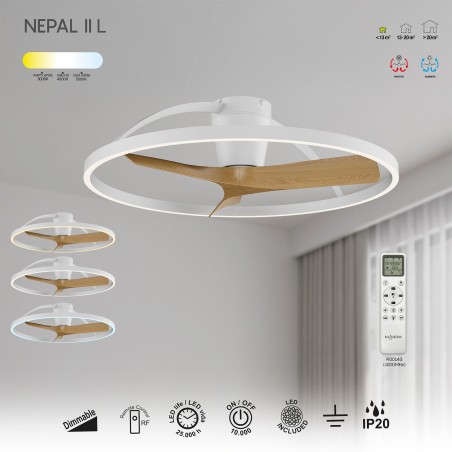Ventilador de techo LED Nepal II CCT Dim (44W)