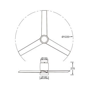 Ventilador de techo LED Cerámica CCT Dim (20W)