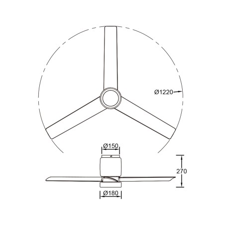 Ventilador de techo LED Cerámica CCT Dim (20W)