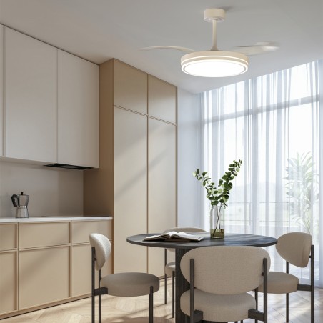 Ventilador LED aspas desplegables Luna S CCT Dim (30W)