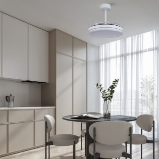 Ventilador LED aspas desplegables Luna S CCT Dim (30W)