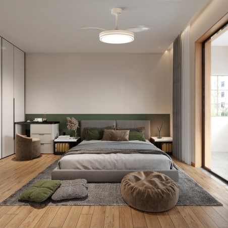 Ventilador LED aspas desplegables Luna M CCT Dim (36W)