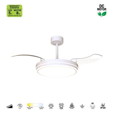 Ventilador LED aspas desplegables Luna M CCT Dim (36W)