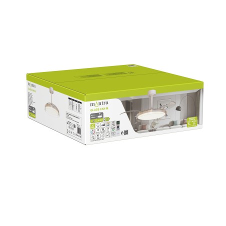 Ventilador LED aspas desplegables Glass Fan CCT Dim (40W)