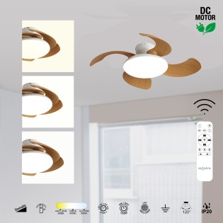 Ventilador LED con aspas desplegables Aloha II CCT Dim (40W)