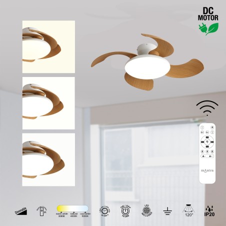 Ventilador LED con aspas desplegables Aloha II CCT Dim (40W)
