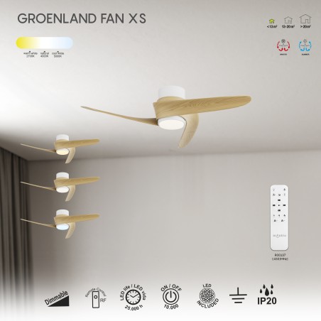 Ventilador de techo LED Groenland XS CCT Dim (24W)