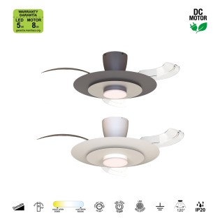Ventilador LED aspas desplegables Kyoto CCT Dim (20W)