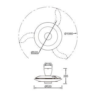 Ventilador LED aspas desplegables Kyoto CCT Dim (20W)