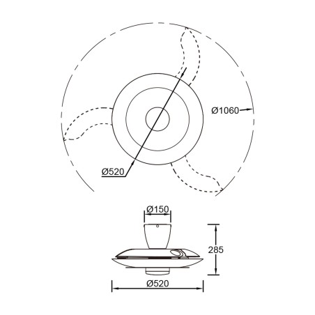 Ventilador LED aspas desplegables Kyoto CCT Dim (20W)