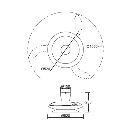 Ventilador LED aspas desplegables Patagonia CCT Dim (20W)