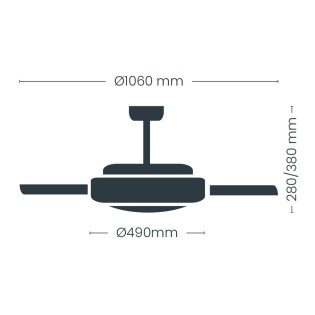 Ventilador LED aspas retráctiles Night Eco Blanco CCT Dim (48W)