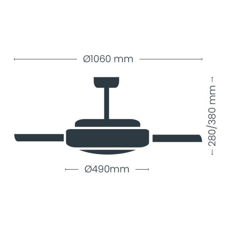 Ventilador LED aspas retráctiles Night Eco Blanco CCT Dim (48W)