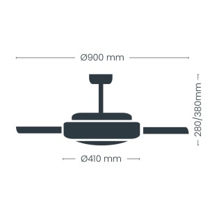 Ventilador LED aspas retráctiles Night Eco S CCT Dim (39W)