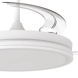 Ventilador LED aspas retráctiles Night Evo M Blanco CCT Dim (60W)