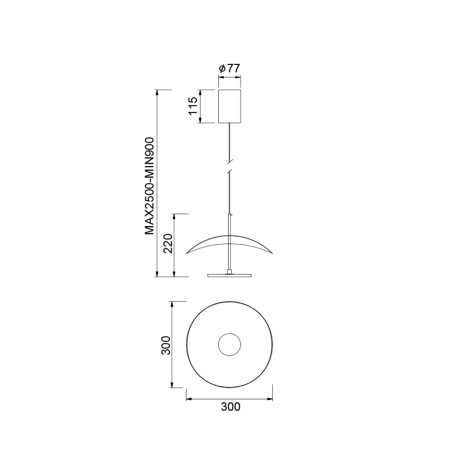 Lámpara colgante LED Abisal (12W)