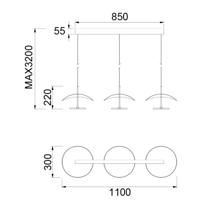 Lámpara colgante LED Abisal Lineal (32W)