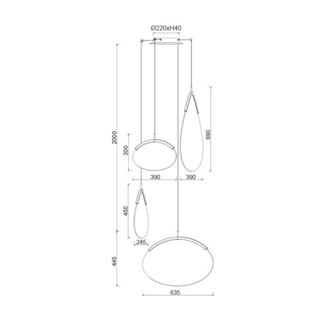 Lámpara colgante LED Oasis (54W)