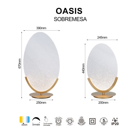 Lámpara de sobremesa LED Oasis (12W)